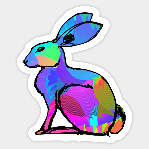 Colorful Hare Sticker by Shrenk